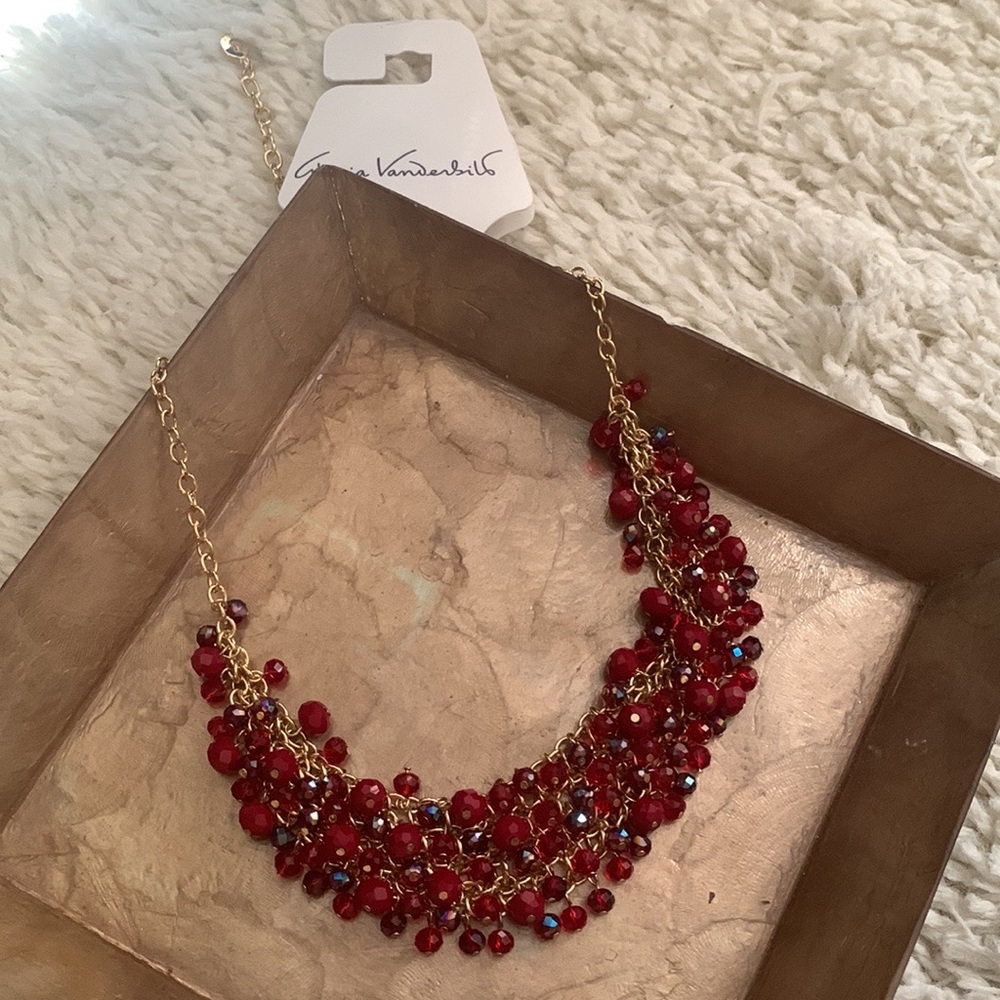 Red Sparkling Beads Necklace